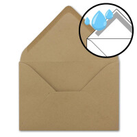 25x Weihnachts-Briefumschläge -DIN B6 - mit Gold-Metallic geprägtem Sternenregen -Farbe: Sandbraun Kraftpapier, Nassklebung, 120 g/m² - 175 x 125 mm - Marke: GUSTAV NEUSER