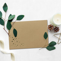 25x Weihnachts-Briefumschläge -DIN B6 - mit Gold-Metallic geprägtem Sternenregen -Farbe: Sandbraun Kraftpapier, Nassklebung, 120 g/m² - 175 x 125 mm - Marke: GUSTAV NEUSER