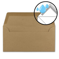 25x Kraftpapier Briefumschläge mit Metallic Sternen - DIN Lang - Gold geprägter Sternenregen - Farbe: Braun - Nassklebung - 120 g/m² - 110 x 220 mm - ideal für Weihnachten