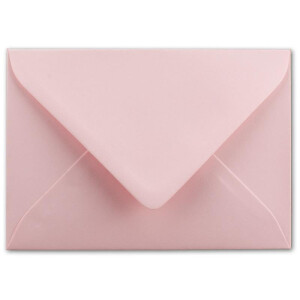 50x Brief-Umschläge Format B6 - Rosa- 12 x 17,5 cm - Nassklebung mit spitzer Klappe - 110 g/m² - Einladungs-Kuverts