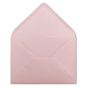 50x Brief-Umschläge Format B6 - Rosa- 12 x 17,5 cm - Nassklebung mit spitzer Klappe - 110 g/m² - Einladungs-Kuverts