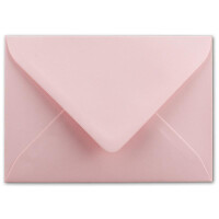 50x Brief-Umschläge Format B6 - Rosa- 12 x 17,5 cm - Nassklebung mit spitzer Klappe - 110 g/m² - Einladungs-Kuverts