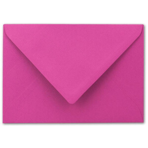 25x Brief-Umschläge Format B6 - Amarena gerippt- 12 x 17,5 cm - Nassklebung mit spitzer Klappe - 110 g/m² - Einladungs-Kuverts