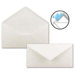 100 Brief-Umschläge Natur-Weiß DIN Lang - 110 x 220 mm (11 x 22 cm) - Nassklebung ohne Fenster - Ideal für Einladungs-Karten - Serie FarbenFroh