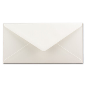 100 Brief-Umschläge Natur-Weiß DIN Lang - 110 x 220 mm (11 x 22 cm) - Nassklebung ohne Fenster - Ideal für Einladungs-Karten - Serie FarbenFroh
