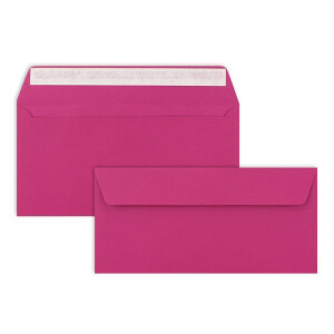 50 Brief-Umschläge DIN Lang - Amarena-Rot gerippt - 110 g/m² - 11 x 22 cm - sehr formstabil - Haftklebung - Qualitätsmarke: FarbenFroh by GUSTAV NEUSER