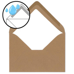 25x gefütterte Vintage-Umschläge DIN B6 125 x 178 mm Kraftpapier 120 g/m² braun Recycling Nassklebung Spitzklappe - UmWelt by GUSTAV NEUSER