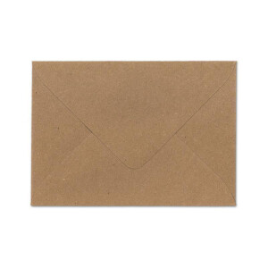 25x gefütterte Vintage-Umschläge DIN B6 125 x 178 mm Kraftpapier 120 g/m² braun Recycling Nassklebung Spitzklappe - UmWelt by GUSTAV NEUSER