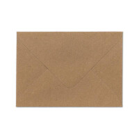 25x gefütterte Vintage-Umschläge DIN B6 125 x 178 mm Kraftpapier 120 g/m² braun Recycling Nassklebung Spitzklappe - UmWelt by GUSTAV NEUSER