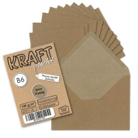 300x Vintage-Umschläge DIN B6 125 x 176 mm Kraftpapier 100 g/m² braun Recycling Brief-Umschläge Nassklebung - UmWelt by GUSTAV NEUSER
