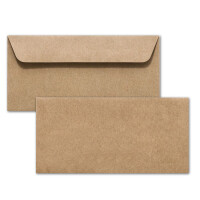 75 Kraftpapier Umschläge DIN Lang - Braun ÖKO Vintage- Haftklebung 11,4 x 22,9 cm - Briefumschläge ohne Fenster aus Recycling Papier - Vintage Kuvert aus 100% naturbelassenem Material