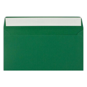 200 Brief-Umschläge DIN Lang - Dunkel-Grün - 110 g/m² - 11 x 22 cm - sehr formstabil - Haftklebung - Qualitätsmarke: FarbenFroh by GUSTAV NEUSER