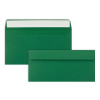 200 Brief-Umschläge DIN Lang - Dunkel-Grün - 110 g/m² - 11 x 22 cm - sehr formstabil - Haftklebung - Qualitätsmarke: FarbenFroh by GUSTAV NEUSER