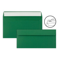 200 Brief-Umschläge DIN Lang - Dunkel-Grün - 110 g/m² - 11 x 22 cm - sehr formstabil - Haftklebung - Qualitätsmarke: FarbenFroh by GUSTAV NEUSER
