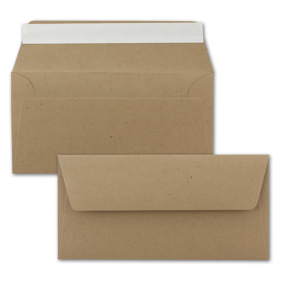 500x Kraftpapier Umschläge DIN Lang box