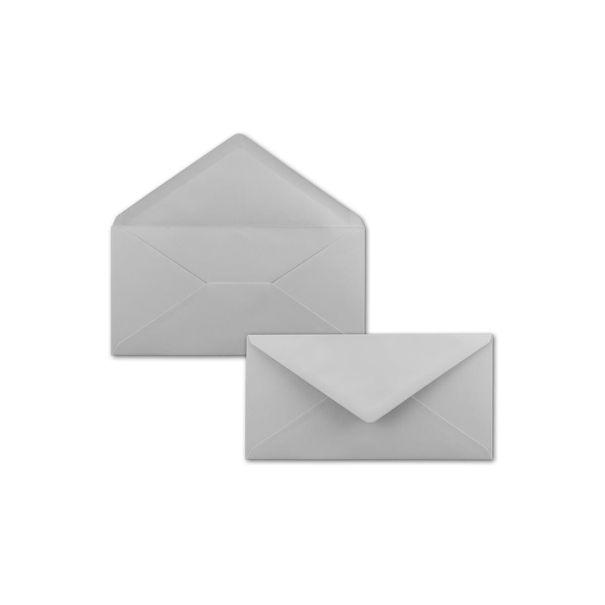 150 Brief-Umschläge Hell-Grau DIN L box