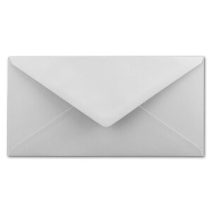 150 Brief-Umschläge Hell-Grau DIN Lang - 110 x 220 mm (11 x 22 cm) - Nassklebung ohne Fenster - Ideal für Einladungs-Karten - Serie FarbenFroh