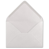 75x Brief-Umschläge Format B6 - Natur-Weiß- 12 x 17,5 cm - Nassklebung mit spitzer Klappe - 110 g/m² - Einladungs-Kuverts