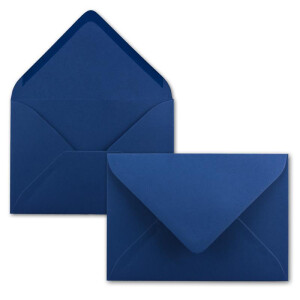 500x Brief-Umschläge Format B6 - Nachtblau - Dunkel-Blau- 12 x 17,5 cm - Nassklebung mit spitzer Klappe - 110 g/m² - Einladungs-Kuverts