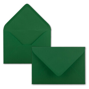 500x Brief-Umschläge Format B6 - Dunkel-Grün- 12 x 17,5 cm - Nassklebung mit spitzer Klappe - 110 g/m² - Einladungs-Kuverts