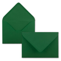 500x Brief-Umschläge Format B6 - Dunkel-Grün- 12 x 17,5 cm - Nassklebung mit spitzer Klappe - 110 g/m² - Einladungs-Kuverts