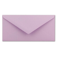 50 Brief-Umschläge Lila DIN Lang - 110 x 220 mm (11 x 22 cm) - Nassklebung ohne Fenster - Ideal für Einladungs-Karten - Serie FarbenFroh