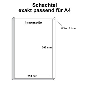1x DIN A4 - Hochwertige Geschenk- und Aufbewahrungsbox - 30,2 x 21,3 x 2,1 cm - Weiss - stabiler 650 g/m² Karton