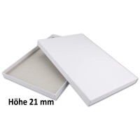 1x DIN A4 - Hochwertige Geschenk- und Aufbewahrungsbox - 30,2 x 21,3 x 2,1 cm - Weiss - stabiler 650 g/m² Karton