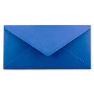150 Brief-Umschläge Royal-Blau / Königsblau DIN Lang - 110 x 220 mm (11 x 22 cm) - Nassklebung ohne Fenster - Ideal für Einladungs-Karten - Serie FarbenFroh