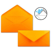 25 Brief-Umschläge Orange DIN Lang - 110 x 220 mm (11 x 22 cm) - Nassklebung ohne Fenster - Ideal für Einladungs-Karten - Serie FarbenFroh