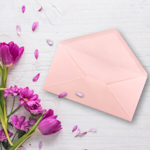 25 Brief-Umschläge Rosa DIN Lang - 110 x 220 mm (11 x 22 cm) - Nassklebung ohne Fenster - Ideal für Einladungs-Karten - Serie FarbenFroh