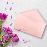25 Brief-Umschläge Rosa DIN Lang - 110 x 220 mm (11 x 22 cm) - Nassklebung ohne Fenster - Ideal für Einladungs-Karten - Serie FarbenFroh