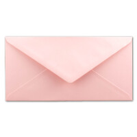 25 Brief-Umschläge Rosa DIN Lang - 110 x 220 mm (11 x 22 cm) - Nassklebung ohne Fenster - Ideal für Einladungs-Karten - Serie FarbenFroh