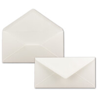 25 Brief-Umschläge Natur-Weiß DIN Lang - 110 x 220 mm (11 x 22 cm) - Nassklebung ohne Fenster - Ideal für Einladungs-Karten - Serie FarbenFroh