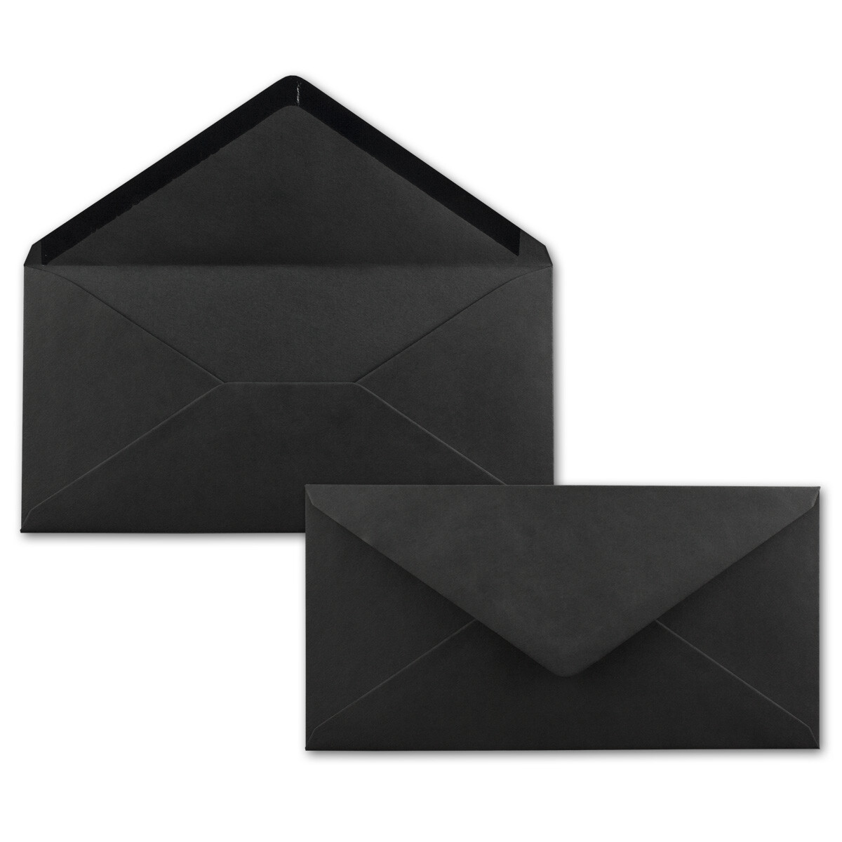 25 Brief-Umschläge Schwarz DIN Lang - 110 x 220 mm...
