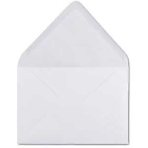 25x Brief-Umschläge Format B6 - Hochweiß- 12 x 17,5 cm - Nassklebung mit spitzer Klappe - 110 g/m² - Einladungs-Kuverts