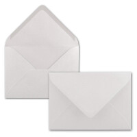 25x Brief-Umschläge Format B6 - Natur-Weiß- 12 x 17,5 cm - Nassklebung mit spitzer Klappe - 110 g/m² - Einladungs-Kuverts