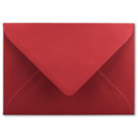 25x Brief-Umschläge Format B6 - Rosen-Rot- 12 x 17,5 cm - Nassklebung mit spitzer Klappe - 110 g/m² - Einladungs-Kuverts