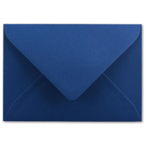 25x Brief-Umschläge Format B6 - Nachtblau - Dunkel-Blau- 12 x 17,5 cm - Nassklebung mit spitzer Klappe - 110 g/m² - Einladungs-Kuverts