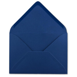 25x Brief-Umschläge Format B6 - Nachtblau - Dunkel-Blau- 12 x 17,5 cm - Nassklebung mit spitzer Klappe - 110 g/m² - Einladungs-Kuverts