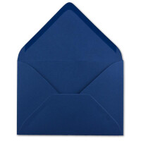 25x Brief-Umschläge Format B6 - Nachtblau - Dunkel-Blau- 12 x 17,5 cm - Nassklebung mit spitzer Klappe - 110 g/m² - Einladungs-Kuverts