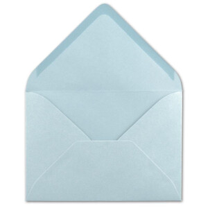 25x Brief-Umschläge Format B6 - Hell-Blau- 12 x 17,5 cm - Nassklebung mit spitzer Klappe - 110 g/m² - Einladungs-Kuverts