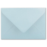 25x Brief-Umschläge Format B6 - Hell-Blau- 12 x 17,5 cm - Nassklebung mit spitzer Klappe - 110 g/m² - Einladungs-Kuverts