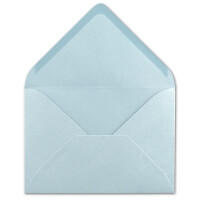 25x Brief-Umschläge Format B6 - Hell-Blau- 12 x 17,5 cm - Nassklebung mit spitzer Klappe - 110 g/m² - Einladungs-Kuverts