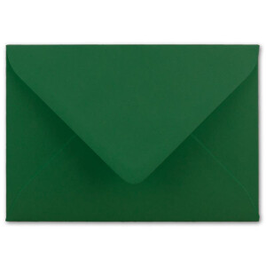 25x Brief-Umschläge Format B6 - Dunkel-Grün- 12 x 17,5 cm - Nassklebung mit spitzer Klappe - 110 g/m² - Einladungs-Kuverts