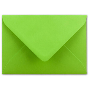 25x Brief-Umschläge Format B6 - Hell-Grün- 12 x 17,5 cm - Nassklebung mit spitzer Klappe - 110 g/m² - Einladungs-Kuverts