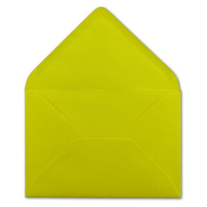 25x Brief-Umschläge Format B6 - Limette- 12 x 17,5 cm - Nassklebung mit spitzer Klappe - 110 g/m² - Einladungs-Kuverts