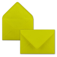 25x Brief-Umschläge Format B6 - Limette- 12 x 17,5 cm - Nassklebung mit spitzer Klappe - 110 g/m² - Einladungs-Kuverts