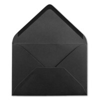 500x Brief-Umschläge Format B6 - Schwarz- 120 x 175 mm - Nassklebung mit spitzer Klappe - 110 g/m² - Einladungs-Kuverts - FarbenFroh®