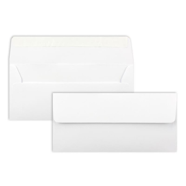 25 Brief-Umschläge DIN Lang - Hochweiß / Kristallweiß - 100 g/m² - 11 x 22 cm - sehr formstabil - Haftklebung - Qualitätsmarke: FarbenFroh by GUSTAV NEUSER
